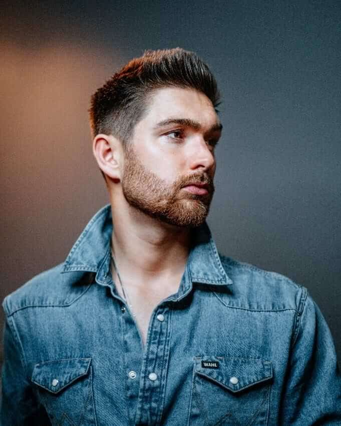 Man with a hair to beard blend